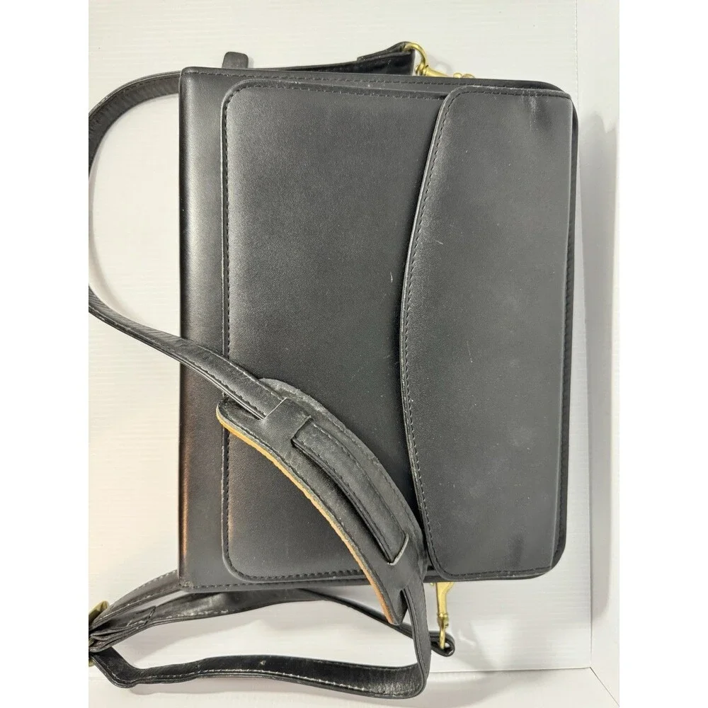 VTG Leather  Franklin Covey Planner Crossbody Strap Classic Zip  Free Shipping